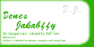 denes jakabffy business card